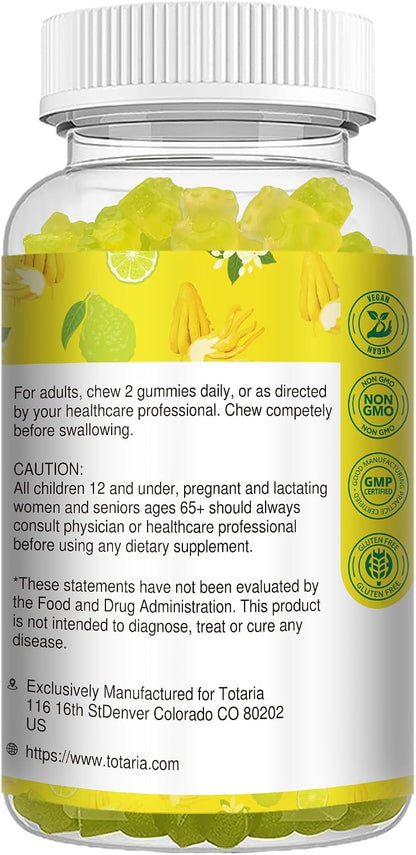 Sugar Free Citrus Bergamot Gummies – All Natural 25:1 Italian Bergamot Extract, Vegan