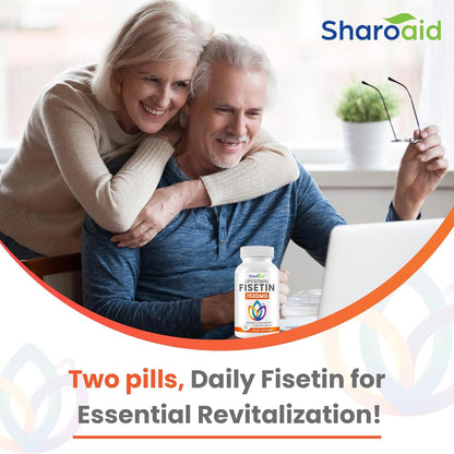 1500mg Fisetin Supplements - Powerful Absorption with Liposomal Delivery, 98% Pure Fisetin, Polyphenol Antioxidant for Healthy Ageing, Non-GM - 2 Bottles, 120 Softgels for Adults