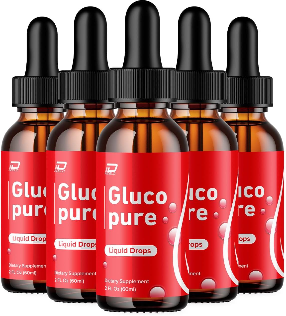 Gluco Pure Drops – Extra Strength Liquid Food Supplement (5-Pack, 5-Month Supply) - görsel 1
