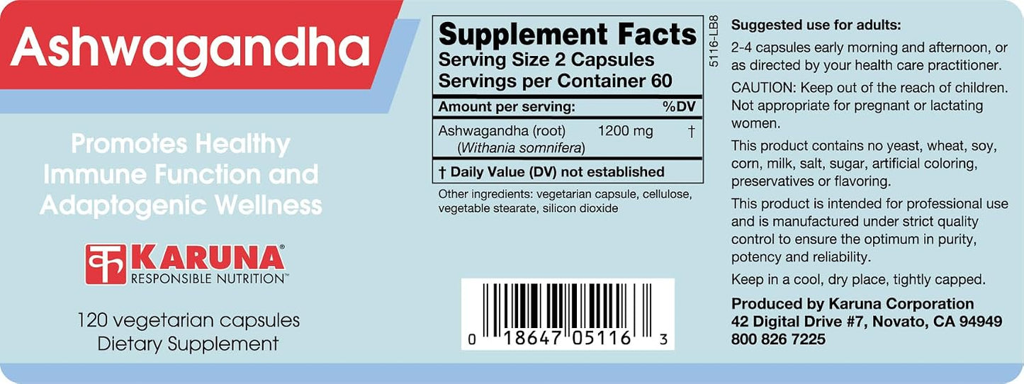 Karuna Ashwagandha Root 120 Capsules - görsel 2