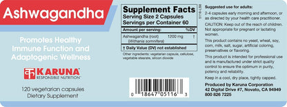 Karuna Ashwagandha Root 120 Capsules