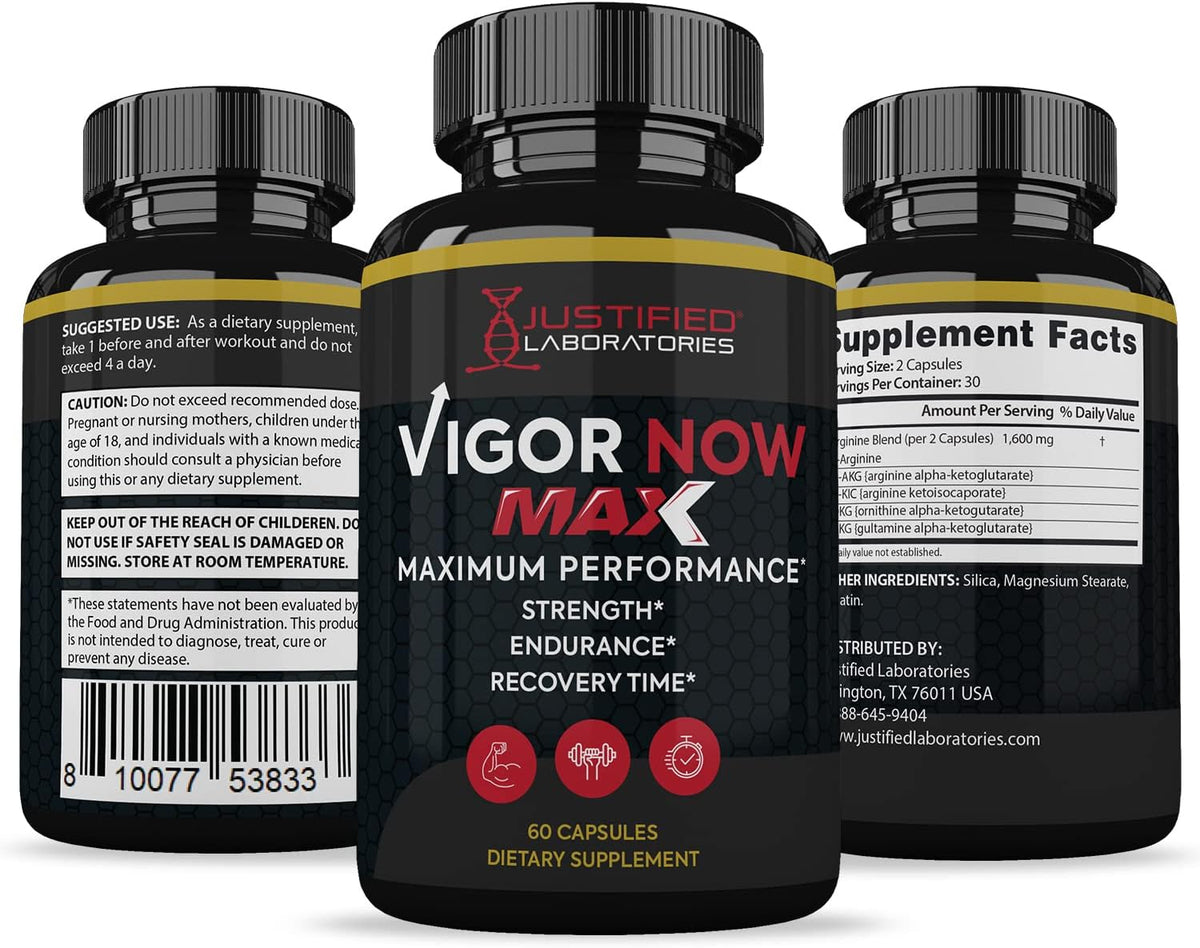 (5 Pack) Vigour Now Max 1600mg All Natural Advanced Men's Health Formula 300 Capsules - görsel 6