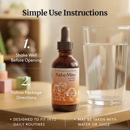 Christopher's Original Formulae Kid-E-Mins Vitamins & Minerals, Natural Orange Flavour, Kids Liquid Multivitamin, 2 fl oz