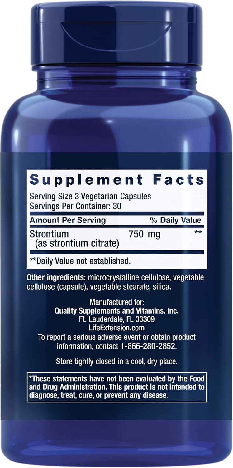 Life Extension Strontium Caps, Trace Mineral for Advanced Bone Health Support, 90 Capsules - görsel 2