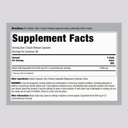 Piping Rock Royal Jelly Capsules | 120 Capsules | Non-GMO, Gluten-free Supplement