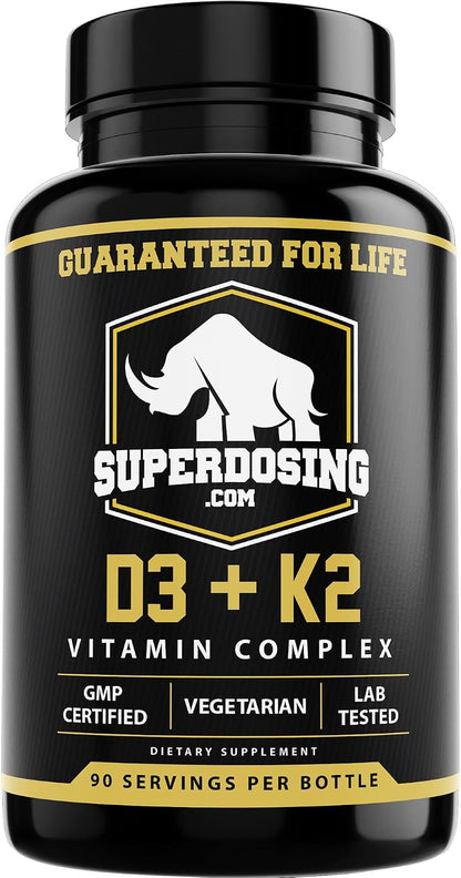 Best Value Max Strength 10,000 IU Vitamin D3 and 1,500 mcg Vitamin K2 (MK4) Food Supplement