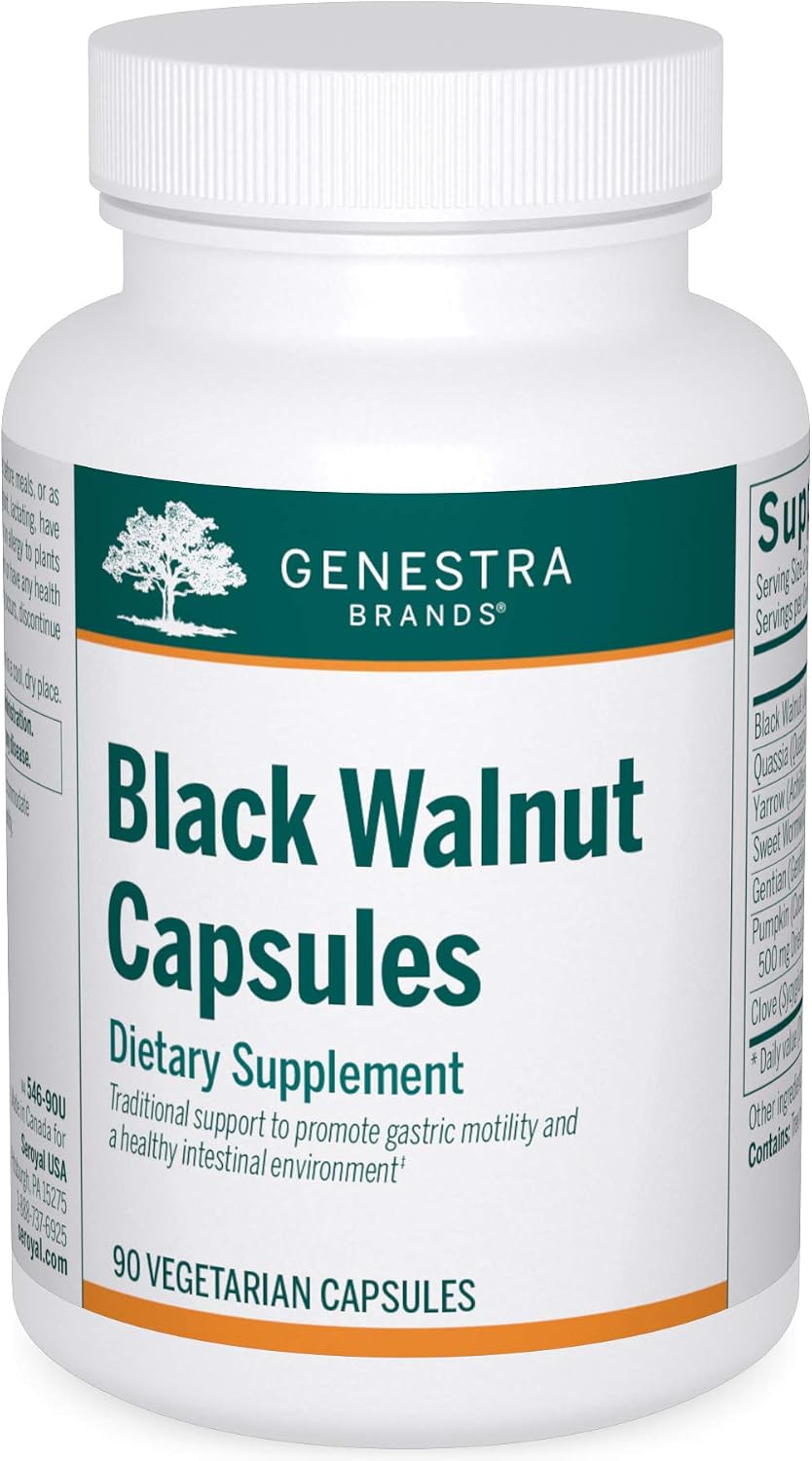 Genestra Brands Black Walnut Capsules | Herbal Formula to Support Digestive Wellbeing | 90 Capsules - görsel 1