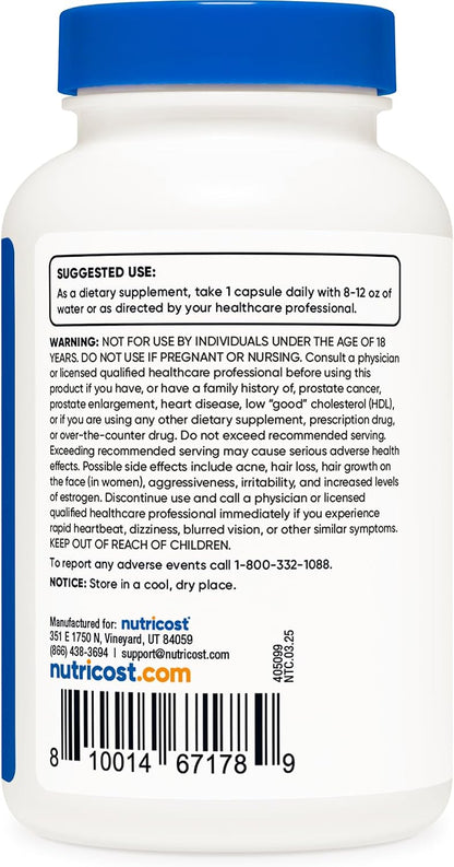 Nutricost DHEA 50mg, 240 Capsules - Gluten-free, Soya-free, Non-GMO