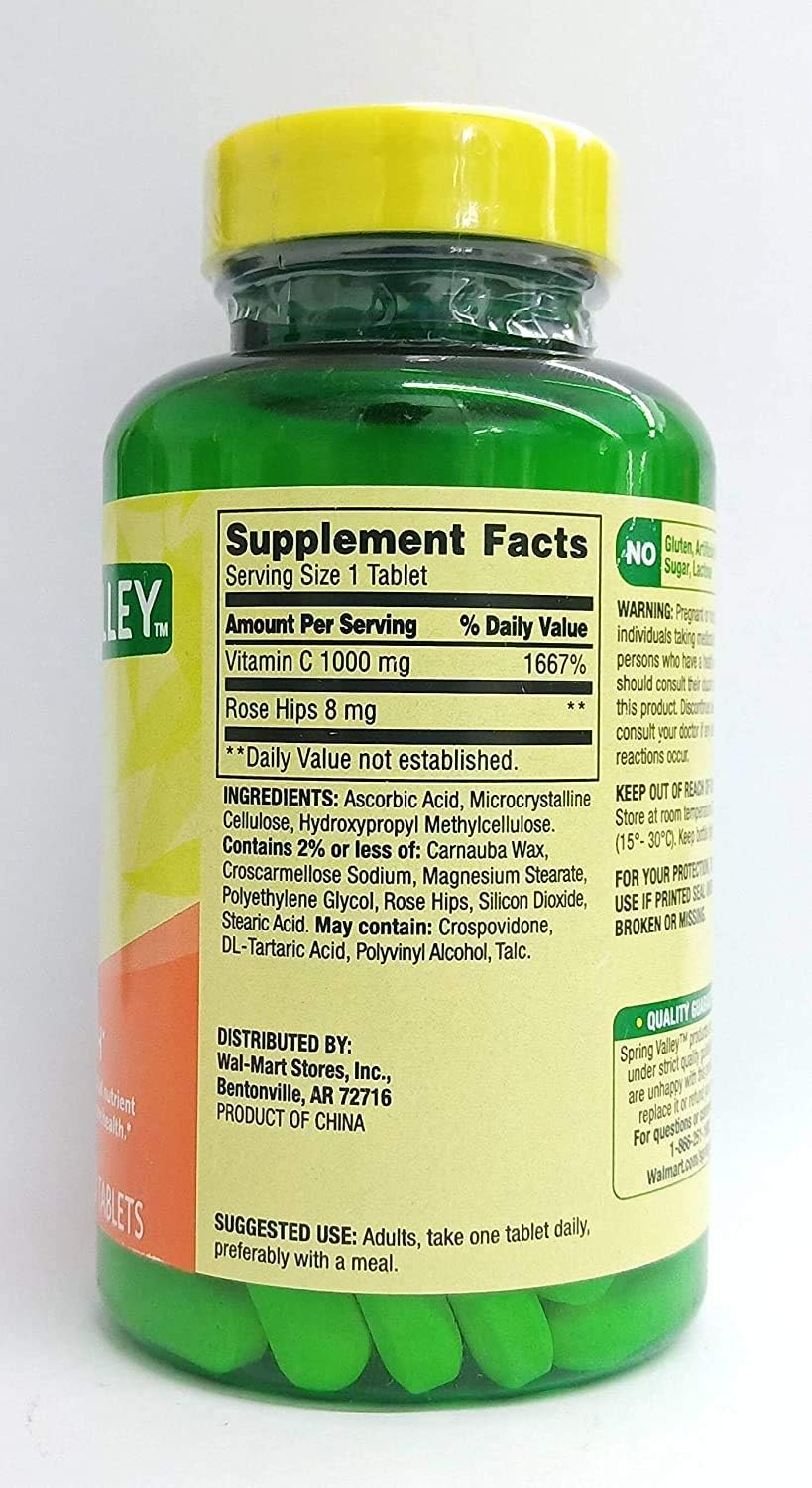 Spring Valley Vitamin C 1000 mg with Rose Hips, 100 Tablets - görsel 2