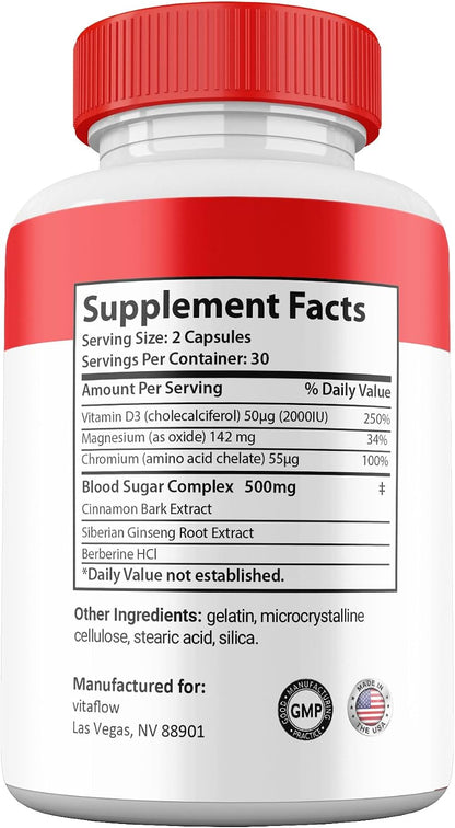VitaFlow Capsules - Maximum Strength All Natural Food Supplement with Cinnamon Bark