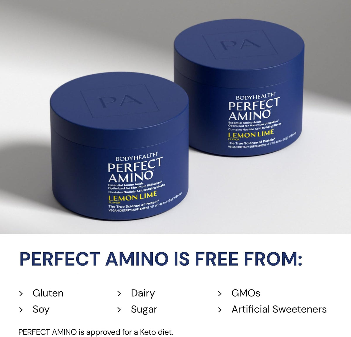 BodyHealth PerfectAmino - BCAA and EAA Powder for Pre and Post Workout - Lemon Lime - 20 Servings - görsel 3
