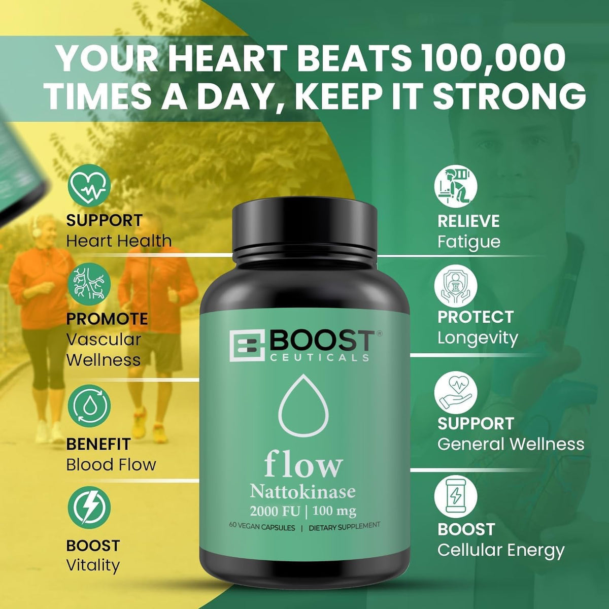 Nattokinase 2000 FU - Systemic Enzyme Support - 100 Vegan Capsules - görsel 2