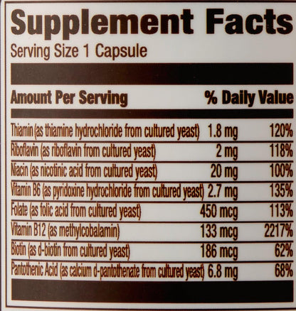 Elements B Complex – High Potency Whole Food Cultured, Vegan – 65 Capsules