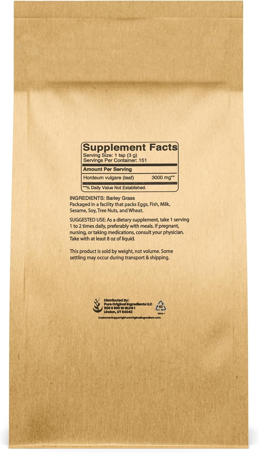 Pure Original Ingredients Barley Grass Powder, 454 g - görsel 2