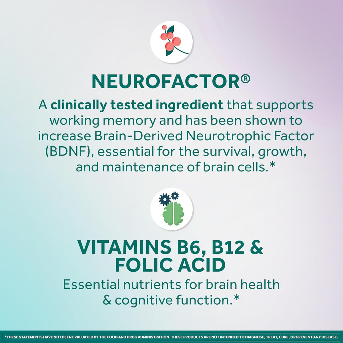 NEURIVA Memory 3D Brain Supplements for Memory and Focus, Vitamin B12 & B6, Folic Acid, 50 Capsules - görsel 4