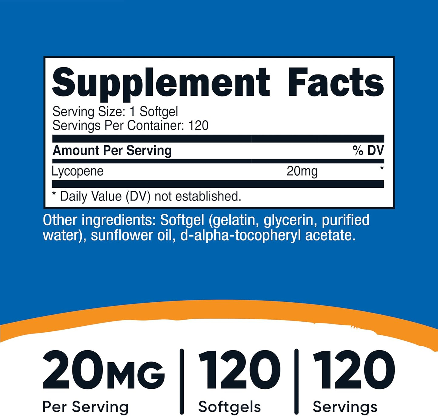 Nutricost Lycopene (20mg) 120 Soft Capsules - Gluten-free, Non-GM - görsel 2