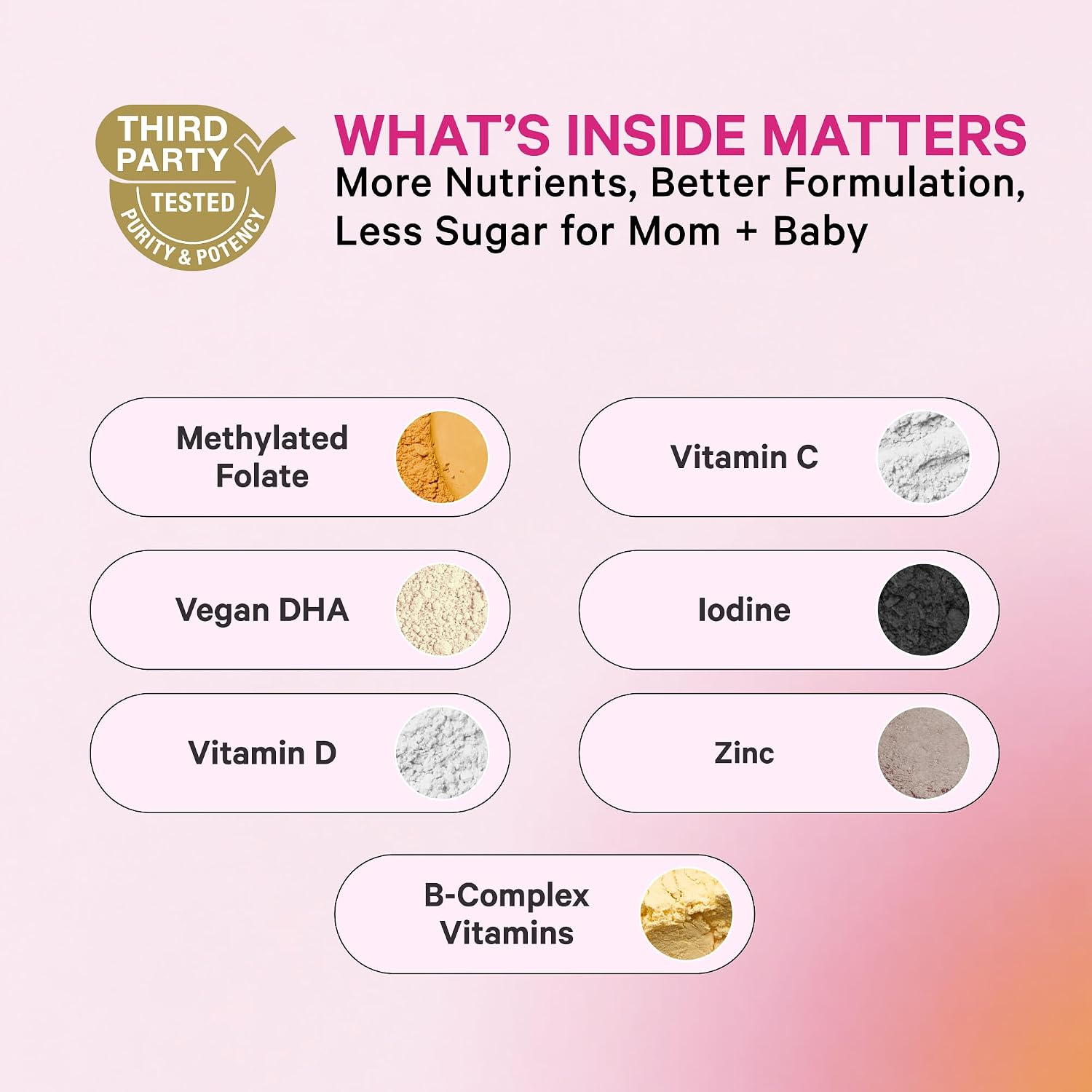 Pink Stork Premium Prenatal Gummy Vitamins - Vegan Algae DHA, Methylated Folate, MTHFR-Friendly - 60 Gummies (30-Day Supply) - görsel 2