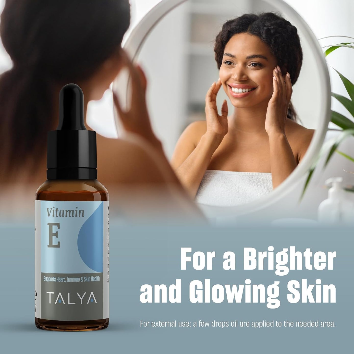 TALYA Vitamin E Liquid Drops 10 ml | Immune & Skin Health | for Scars | Glass Dropper Bottle | Vegan, Non-GMO, Supplement - görsel 4