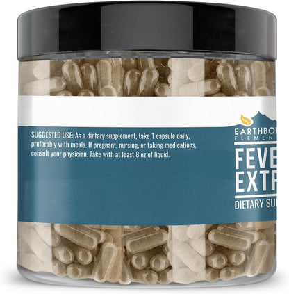 Earthborn Elements Feverfew Extract 200 Capsules, Pure & Unadulterated, No Additives