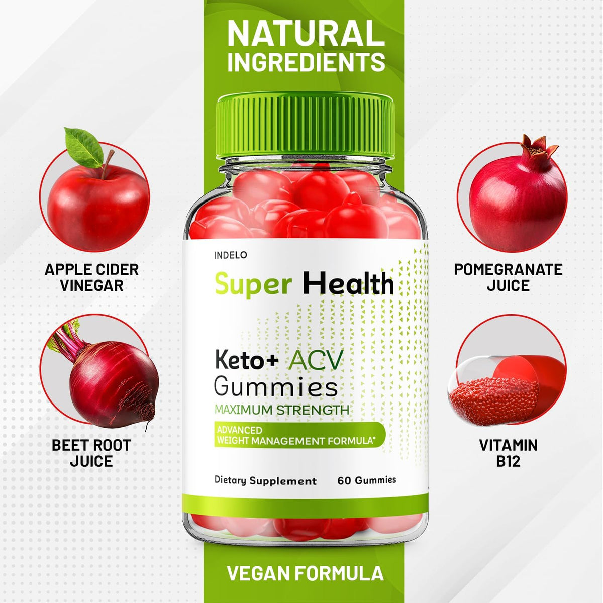 Super Health Keto ACV Gummies Maximum Strength (60 Gummies) - görsel 3