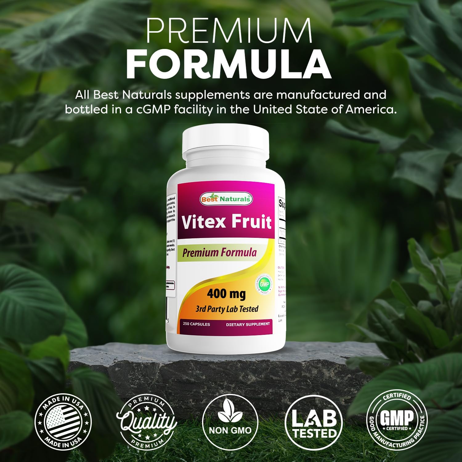 Best Naturals Vitex Chasteberry 400 mg - 250 Capsules - görsel 5