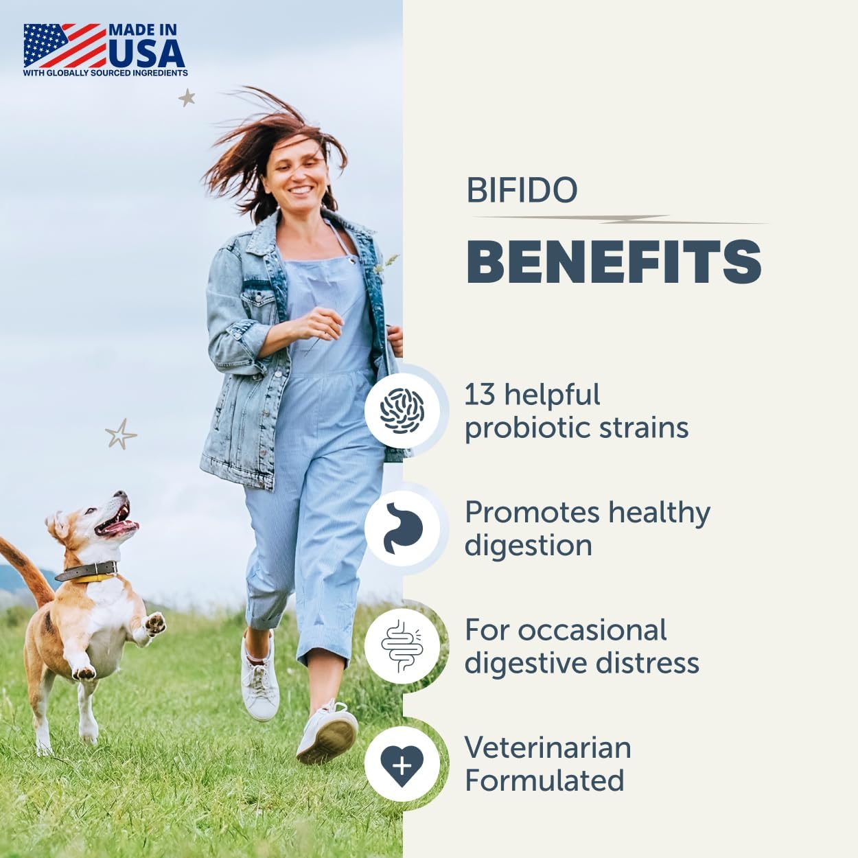 Bifido for Fido - Dog Probiotics for Digestive Health and Gut Health and Immune Balance - 50 Billion CFU - Veterinary Formulated - 30 Day Large Dog Supply - görsel 3