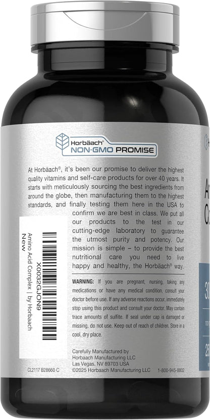 Horbäach Amino Acid Complex 3000mg, 250 Caplets – Non-GMO & Gluten-free
