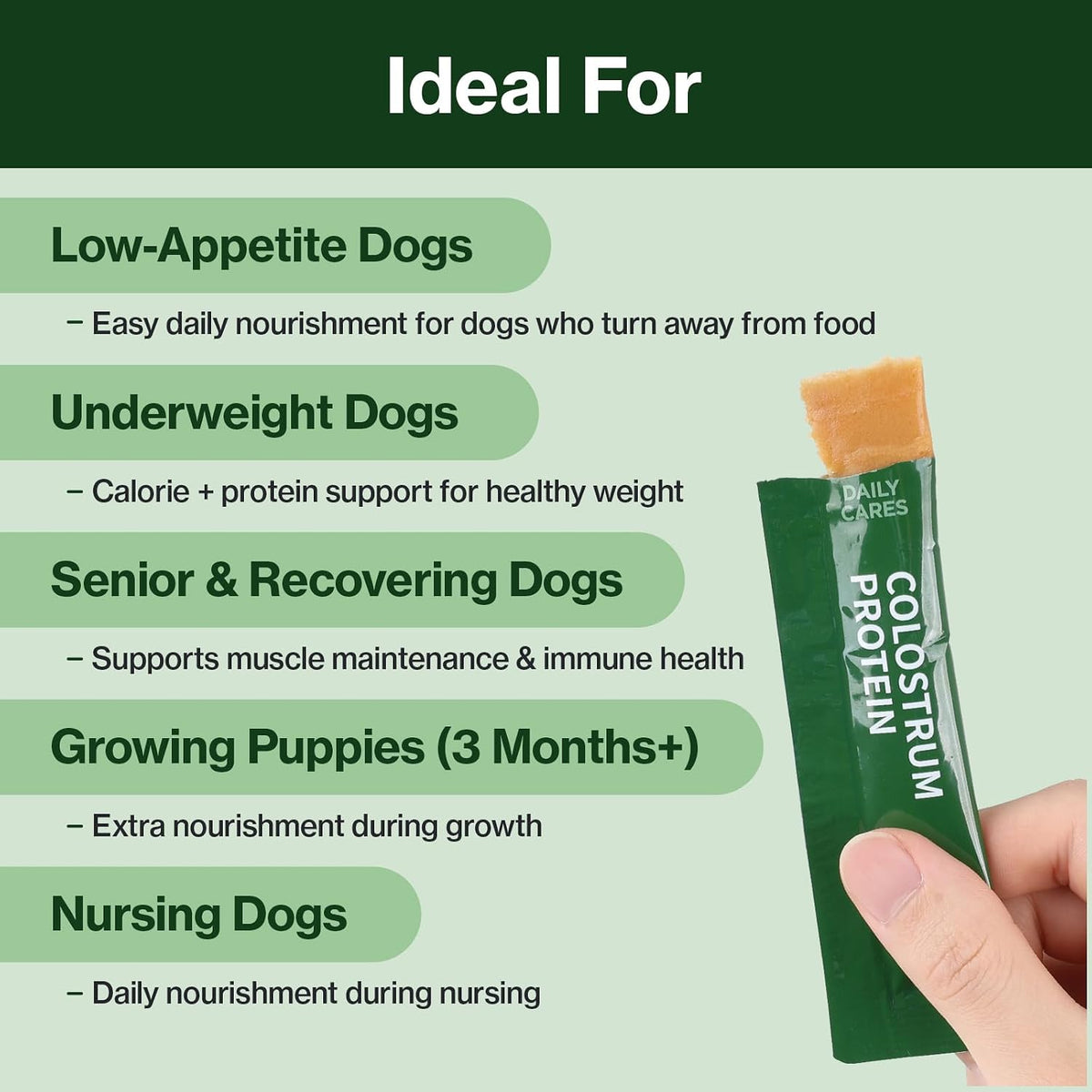 Doctor By Colostrum Protein for Dogs and Puppy – Weight Gain Supplement for Dog - Muscular Strength and Immune System Support with Colostrum, Whey Protein Isolate, Goat Milk – 30 Tubes - görsel 5
