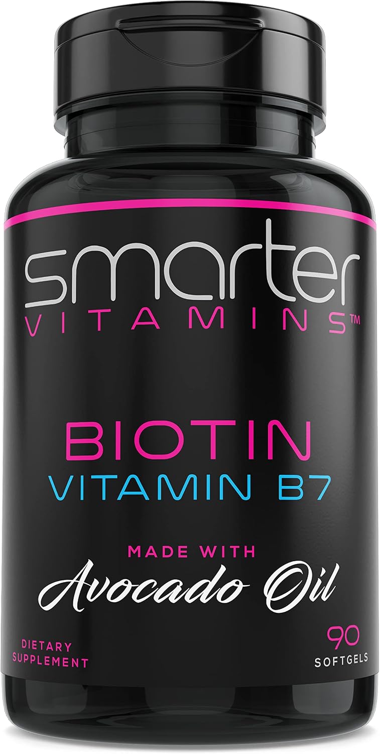 SmarterVitamins Biotin 5000mcg with Avocado Oil, 2 Pack (180 Mini Liquid Softgels) - görsel 6