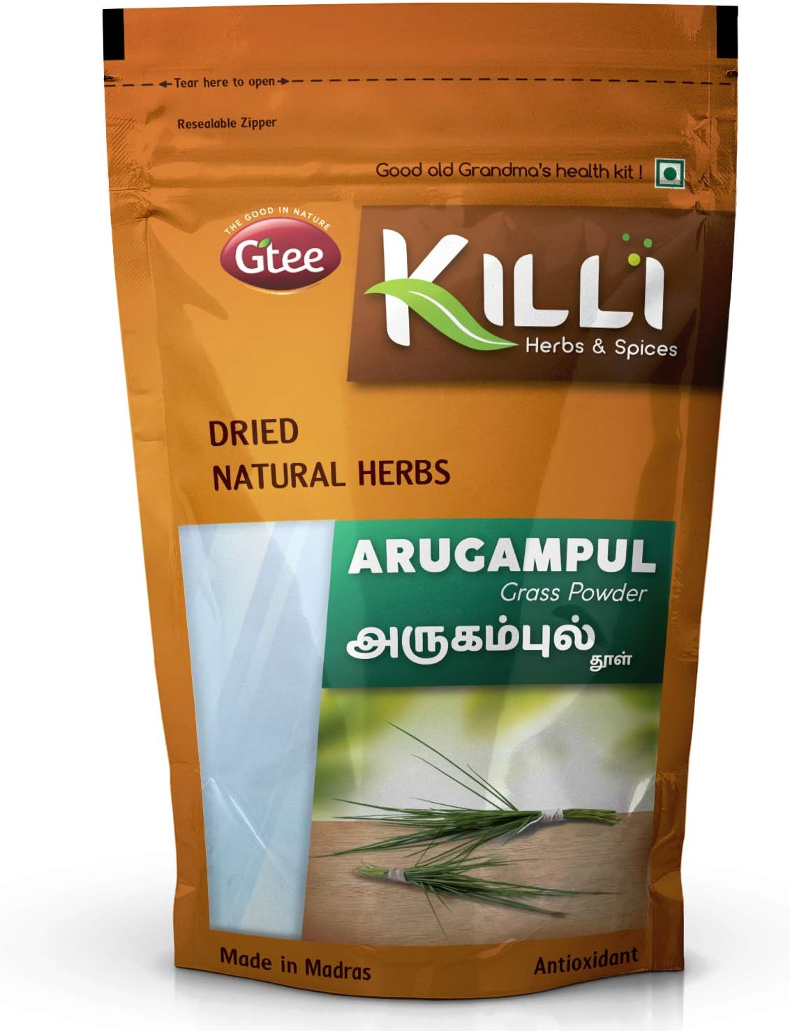 KILLI Bermuda Grass (Arugampul) Powder, 100g - görsel 1