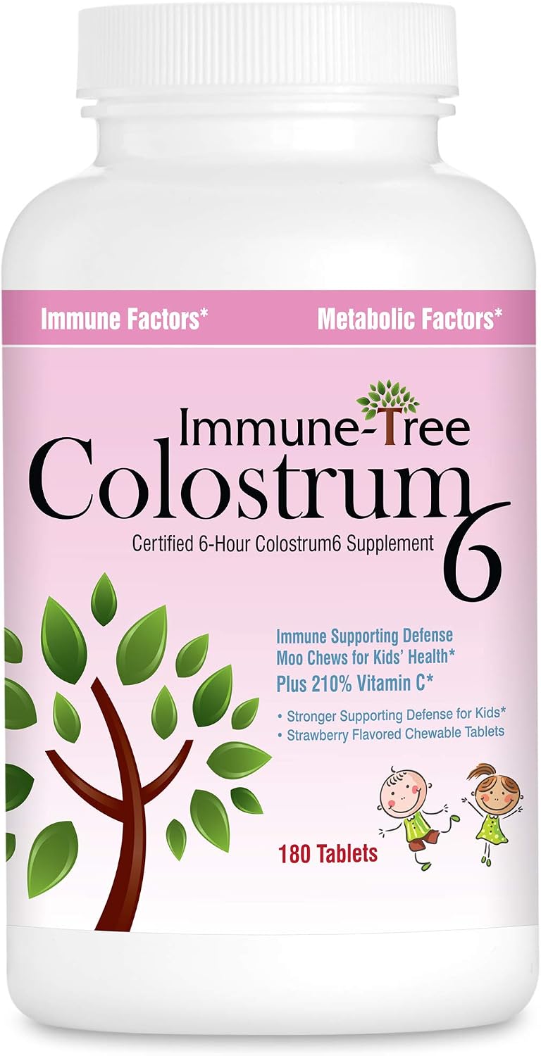 Immune Tree Moo Chews for Kids – 180 Cold Pressed Strawberry Chewable Colostrum Tablets - görsel 1