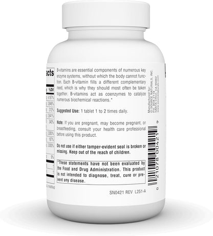 Source Naturals B-50 Complex – Contributes to Normal Energy Metabolism – 50 mg – 100 Tablets