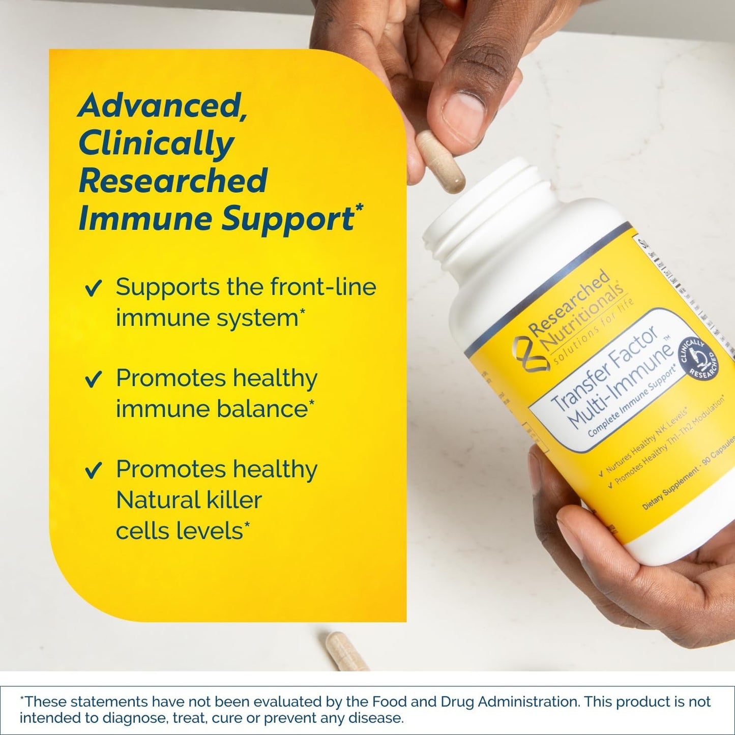 Transfer Factor Multi-Immune Support Supplement – Immune Support with Colostrum, Mushrooms, Green Tea, and IP-6, 90 Capsules - görsel 2
