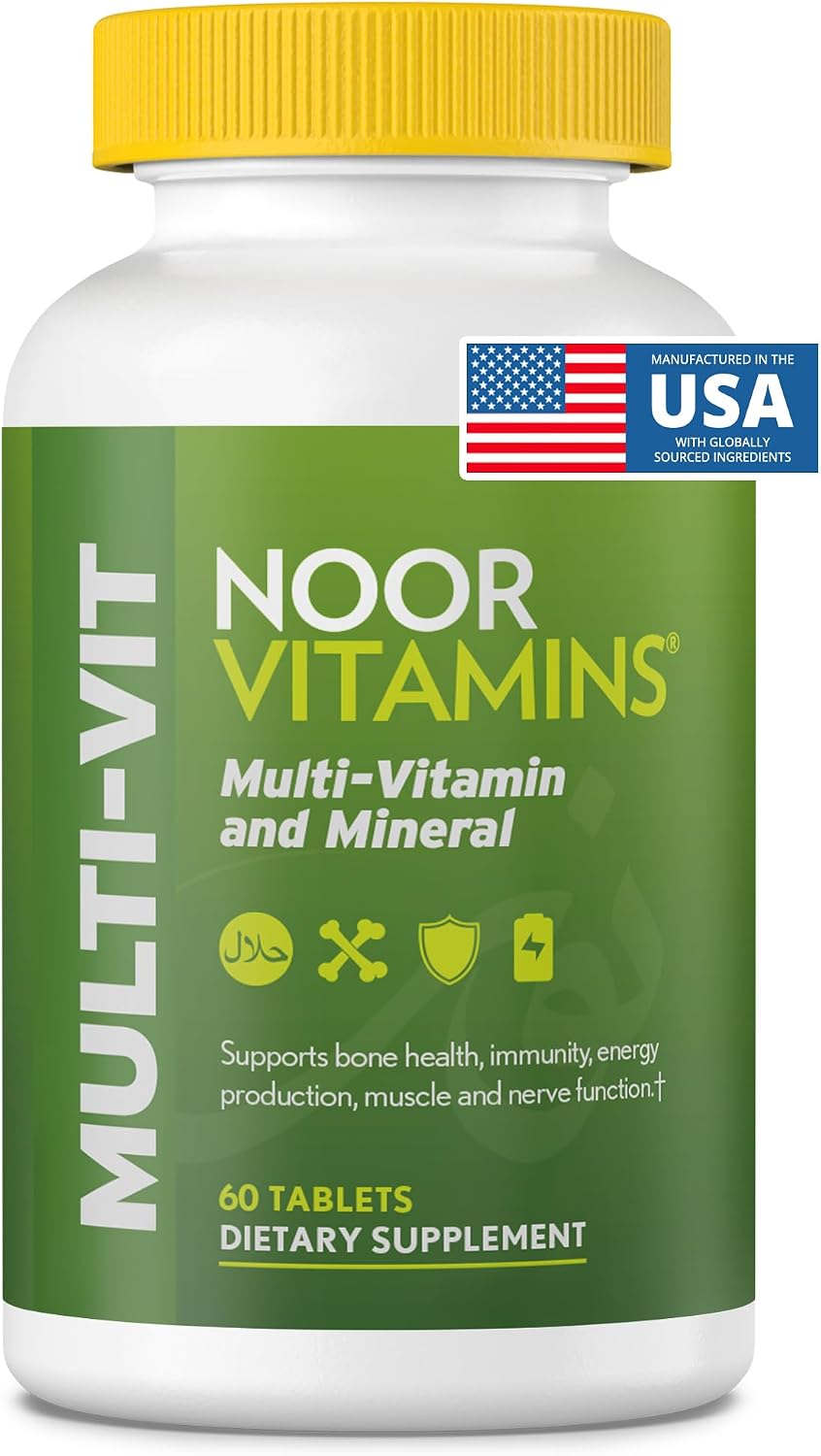 Noor Vitamins Halal Multivitamin for Women and Men, 60 Tablets (2-Month Supply) - görsel 1