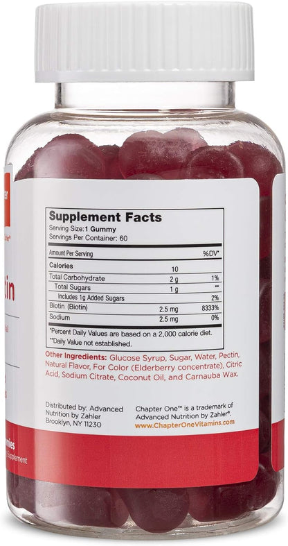 Zahler Chapter One Biotin Gummies - Hair, Skin and Nails Fortifying - 60 Gummies