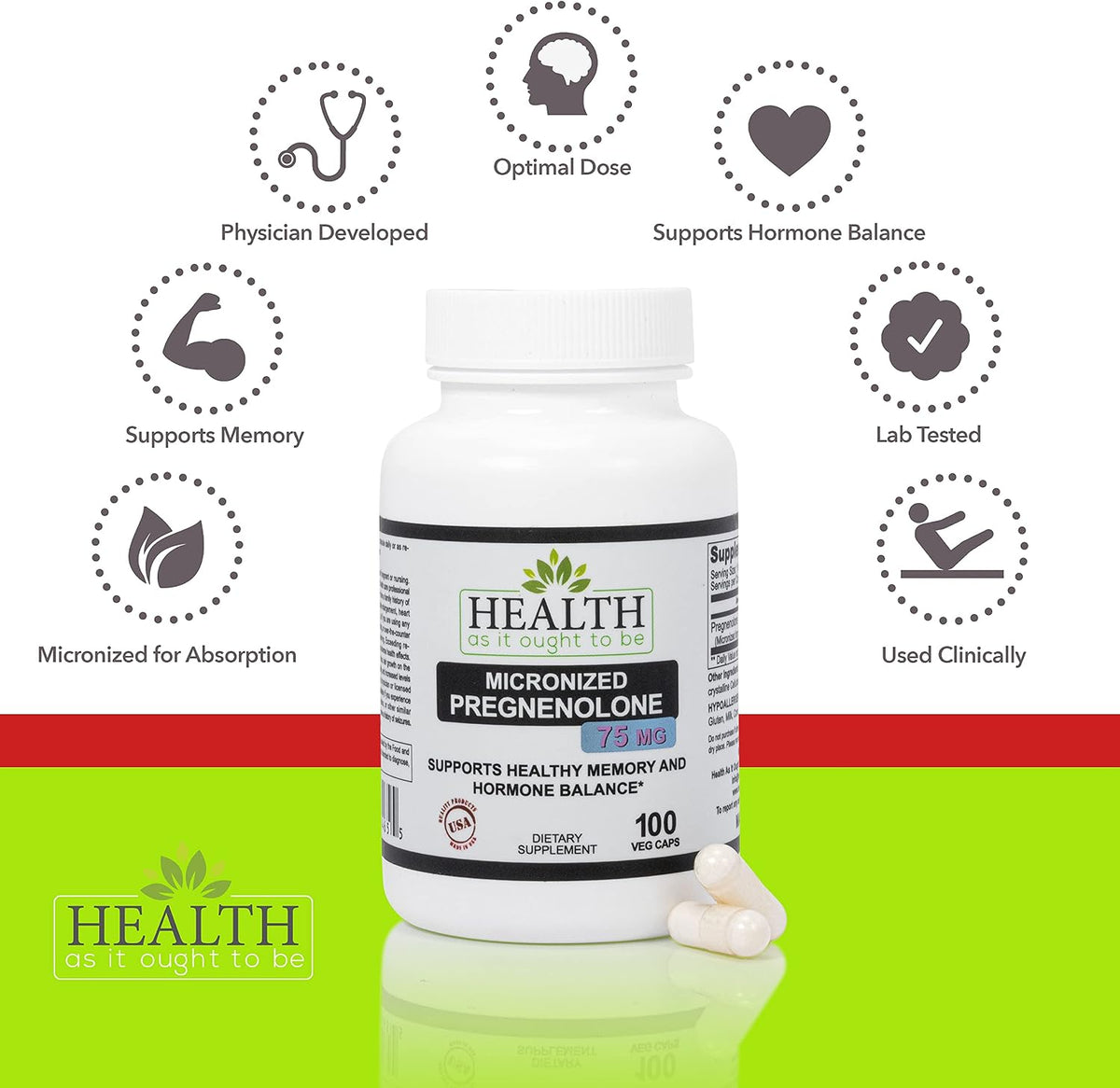 Pregnenolone 75mg Supplement – Micronised, 100 Capsules - görsel 3