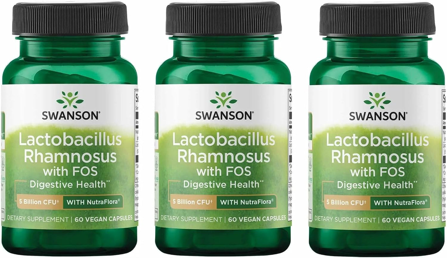 Swanson Lactobacillus Rhamnosus with FOS - 5 Billion CFU - Digestive Support with Fructooligosaccharides - Vegan - 60 Vegan Capsules - görsel 9