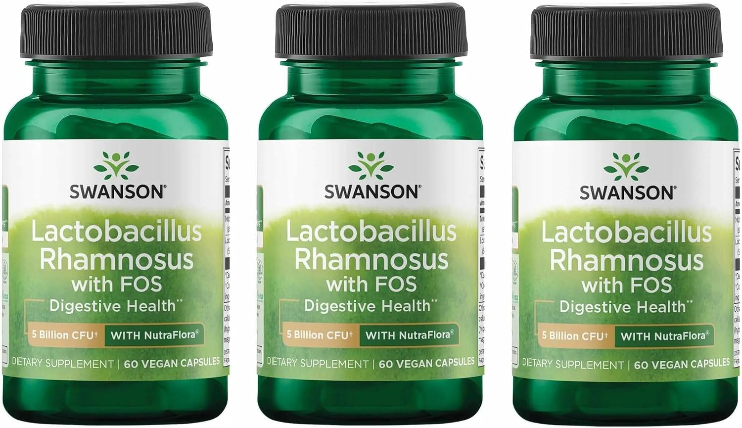 Swanson Lactobacillus Rhamnosus with FOS - 5 Billion CFU - Digestive Support with Fructooligosaccharides - Vegan - 60 Vegan Capsules - görsel 9