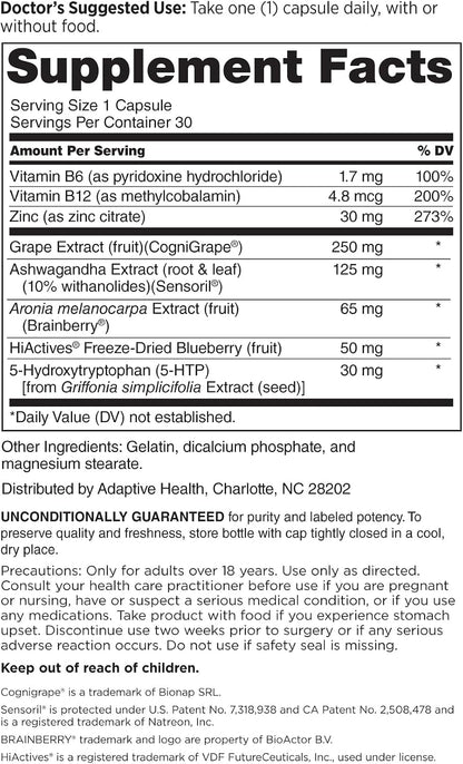DOCTORS' PREFERRED Mindful Advantage Brain Supplements for Memory and Focus – Boost Memory, Mental Sharpness, Recall & Concentration – 30 Capsules