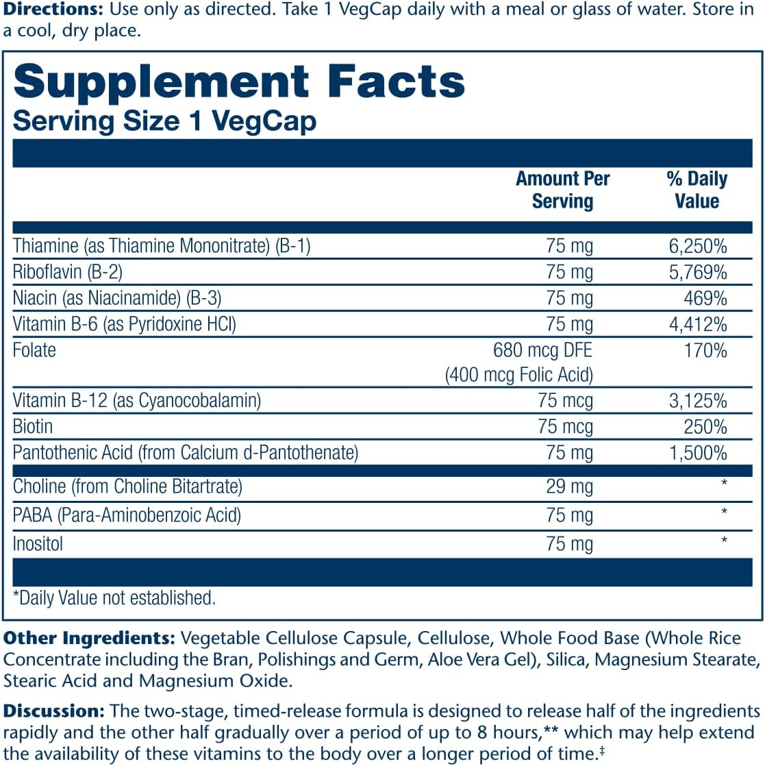 Solaray Vitamin B-Complex 75mg Timed-Release 100 Capsules - görsel 2