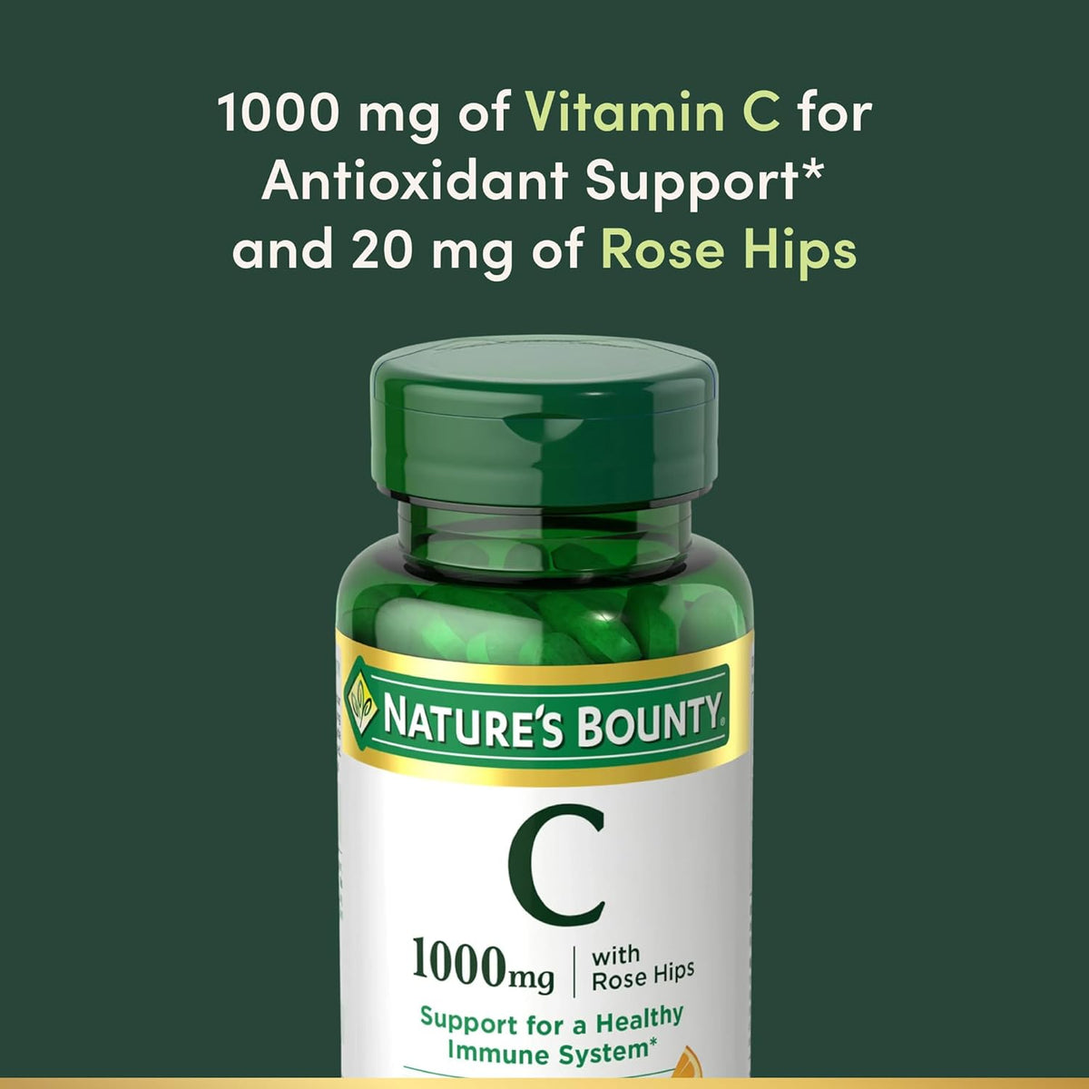 Nature's Bounty Vitamin C with Rose Hips, 1000 mg, 100 Coated Caplets - görsel 3