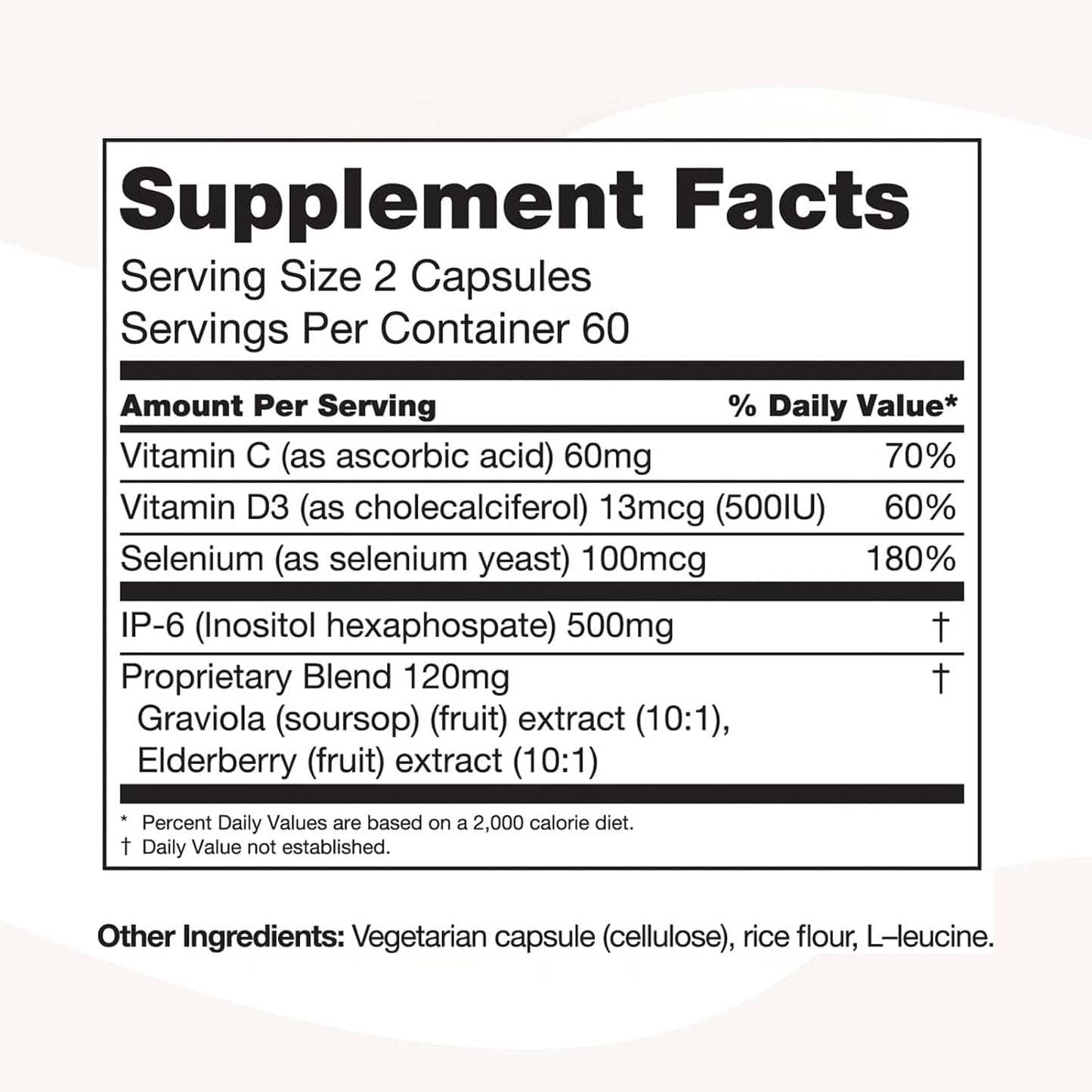 PURE Immune6 - Immune Support Supplement with IP6, Selenium, Vitamin C and D3 - 120 Vegetarian Capsules - görsel 2
