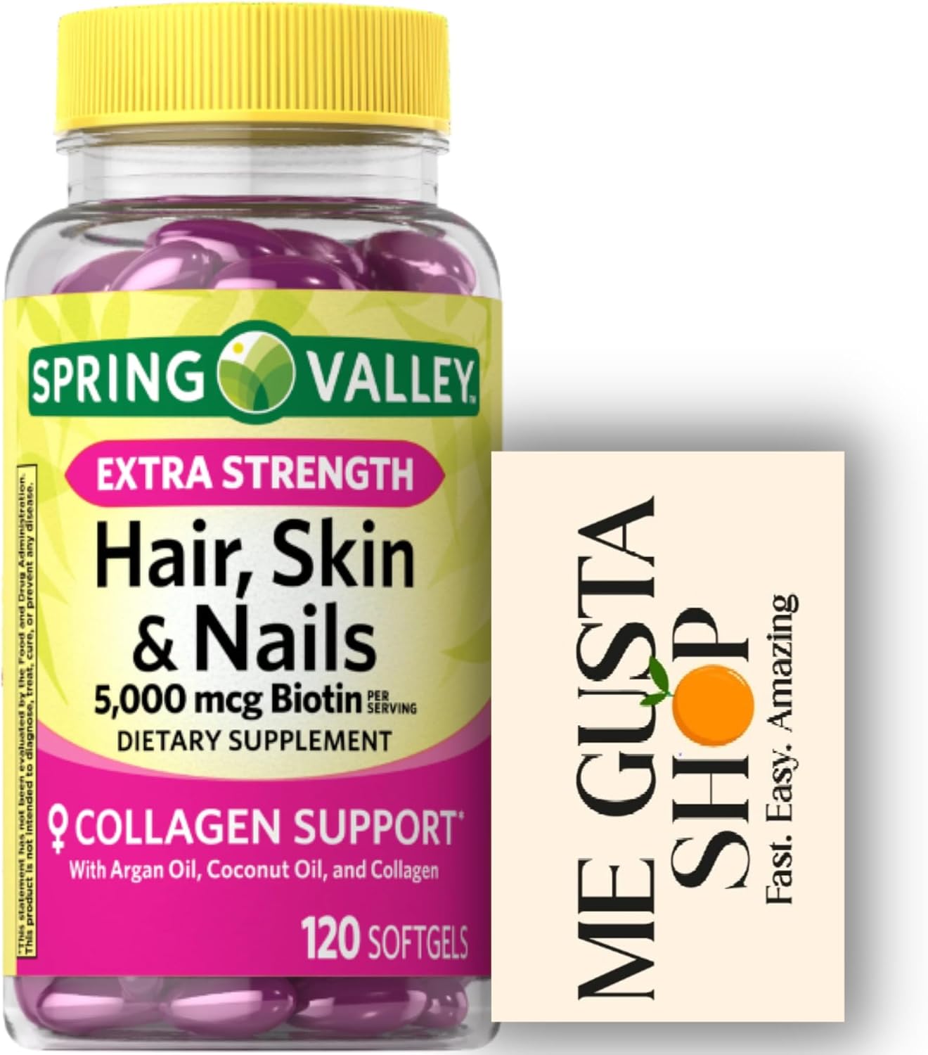 Spring Valley Hair, Skin and Nails Biotin Collagen Gelatine Extra Strength Food Supplement (Pack of 2, 240 Soft Capsules) - görsel 7