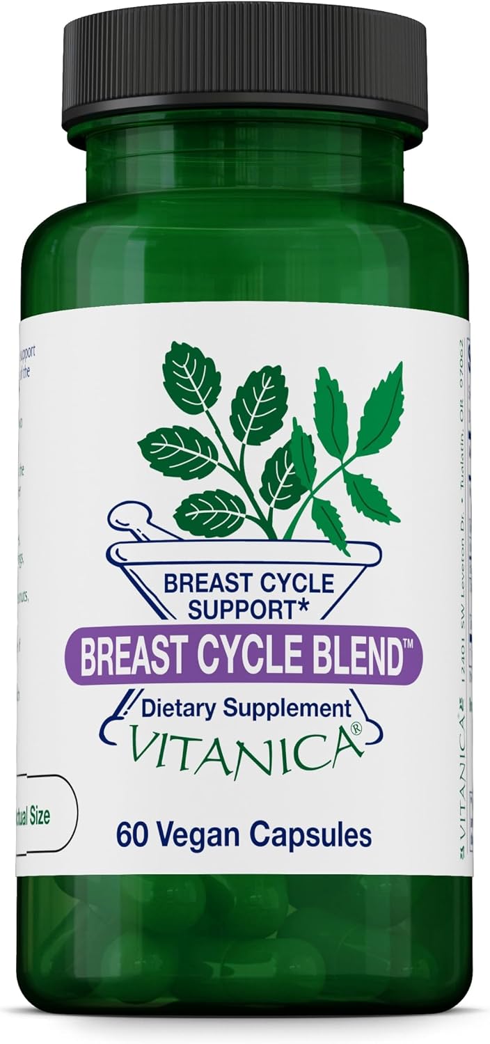 Vitanica Breast Cycle Blend - Breast Support Supplement with Chaste Tree Berry & Vitamin E - Cycle Support for Women - Vegan - 60 Capsules - görsel 8