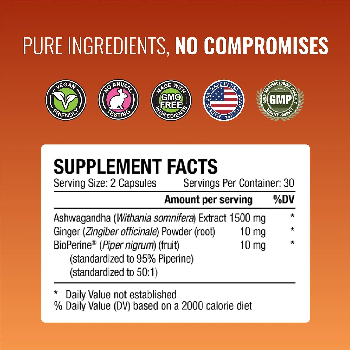 Approved Science Ashwagandha 1500mg with BioPerine and Ginger - 60 Vegan Capsules - görsel 4