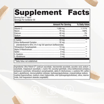 Metagenics Ultra Potent-C 1000 - Buffered Vitamin C Supplement with Antioxidant Support - Supports Immune Health, Collagen Formation & Stomach Comfort - Non-GM & Gluten-Free - 90 Tablets