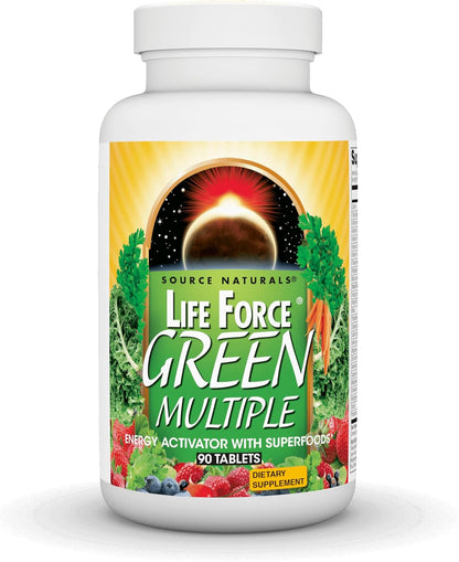 Source Naturals Life Force Green Multiple, Energy Activator with Superfoods* - 90 Tablets