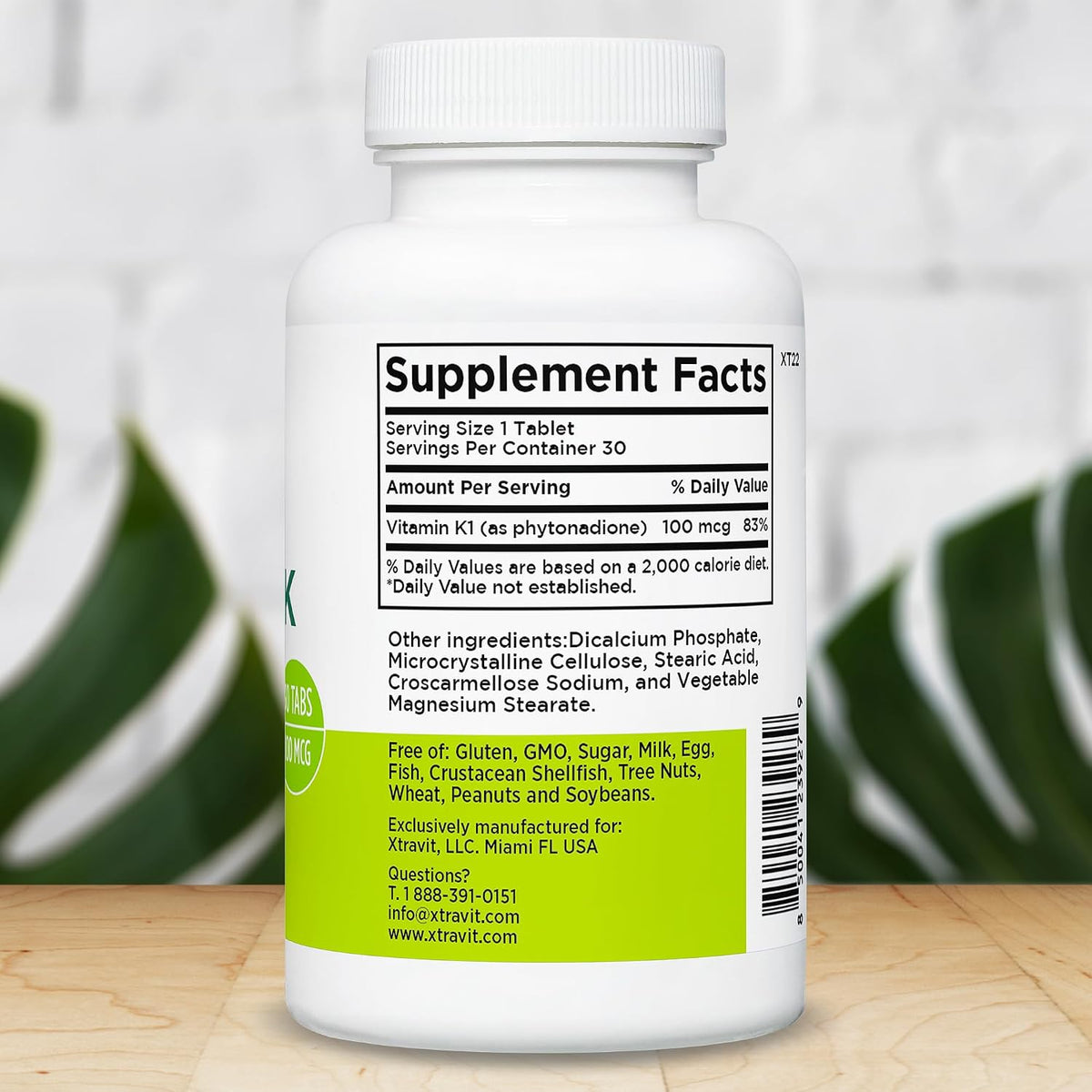 Xtravit Vitamin K Supplement – Natural Vitamin K (Phylloquinone) for Bone & Heart Health – 100 mcg, 30 Tablets - görsel 2