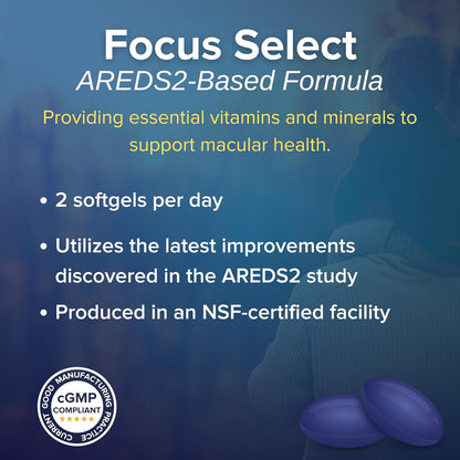 Focus Select AREDS2 Eye Vitamin & Mineral Supplement - Low Zinc Formula (60 Softgels)