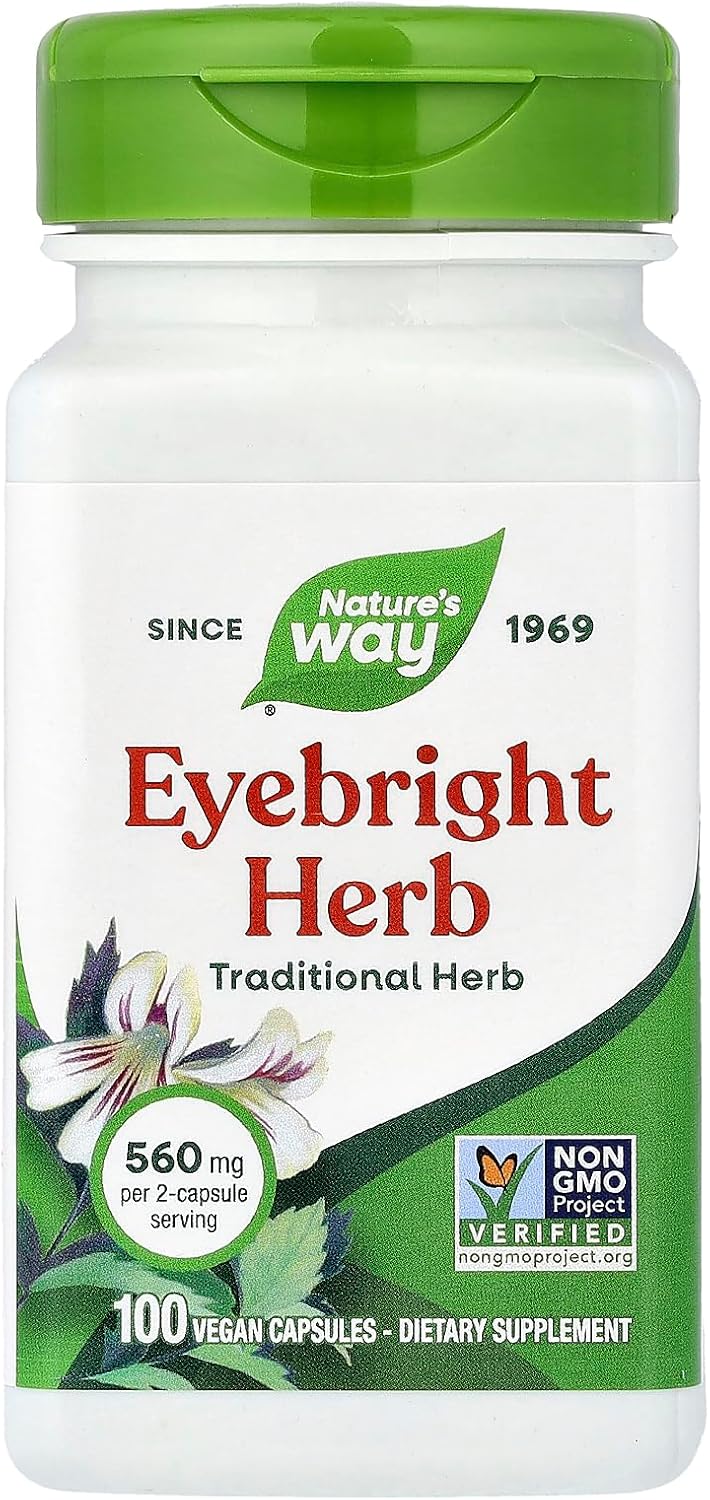 Nature's Way Eyebright Herb, 560 mg per Two Capsule Serving, 100 Vegan Capsules - görsel 1